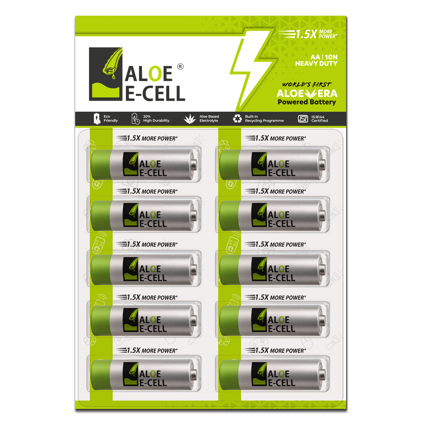 Aloe Ecell Batteries 10 Pack