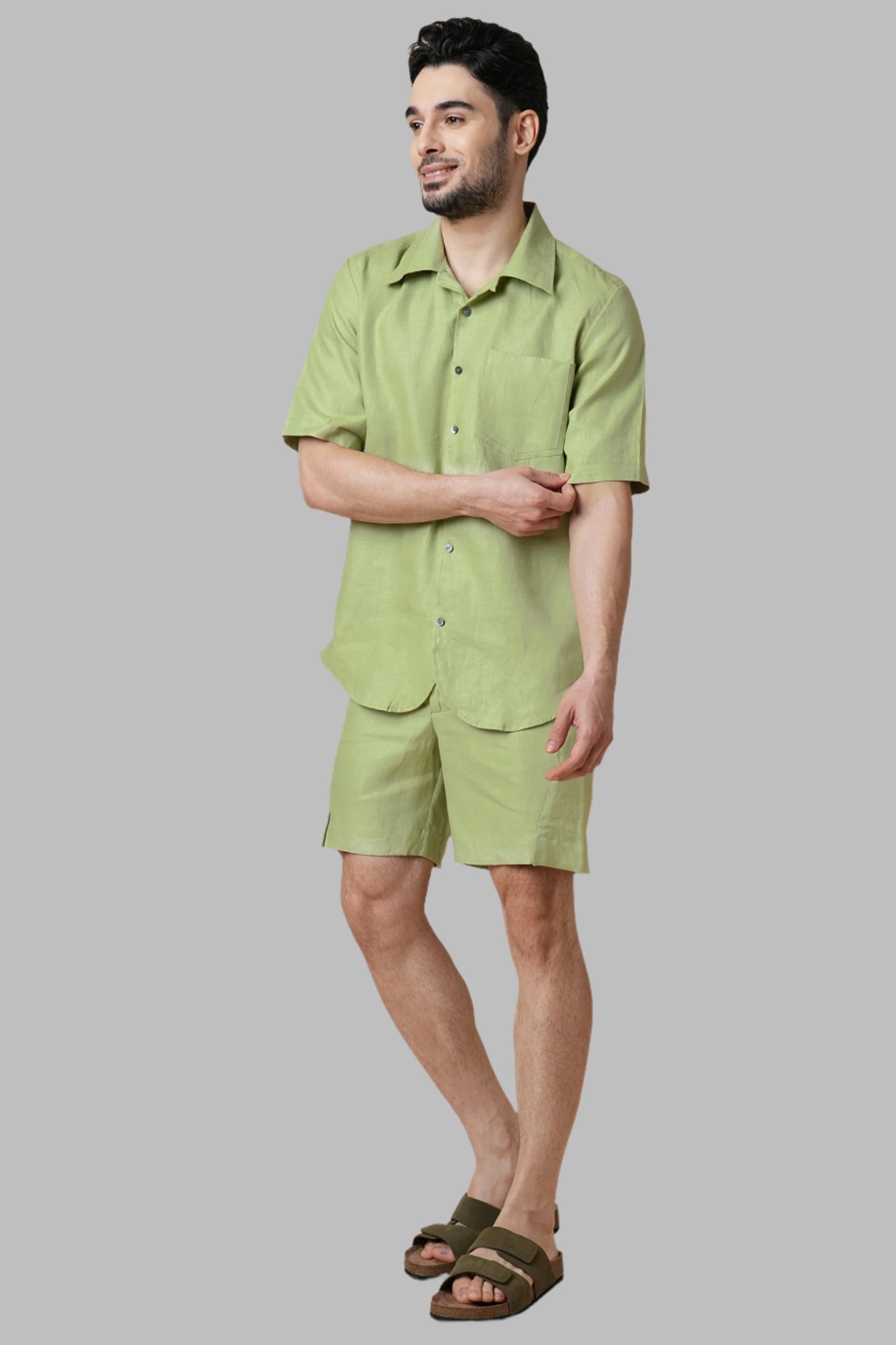 B. Label Palm Resort Collar Shirt for Men