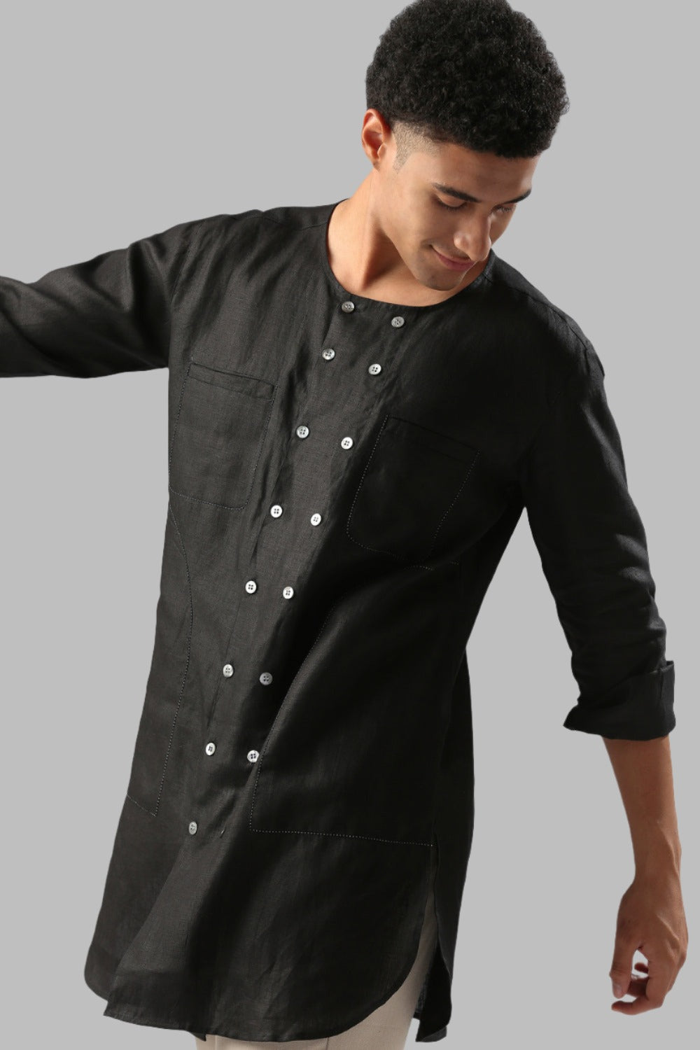 B. Label Ashoka Double Breasted Kurta for Men