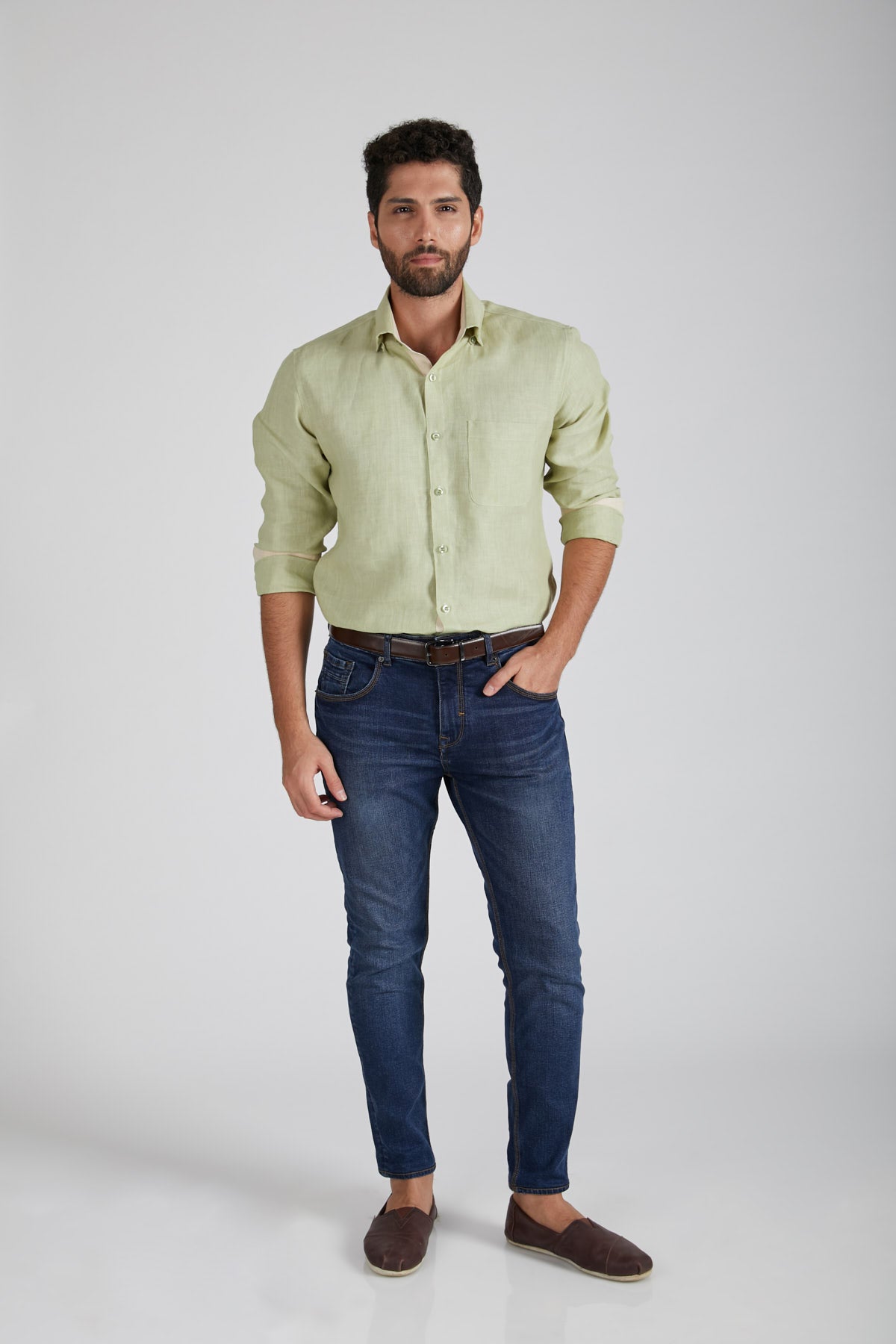 B. Label Breath Contrast Trim Shirt for Men