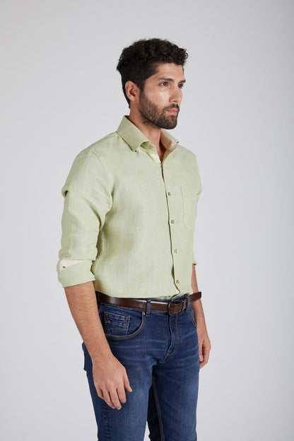 B. Label Breath Contrast Trim Shirt for Men