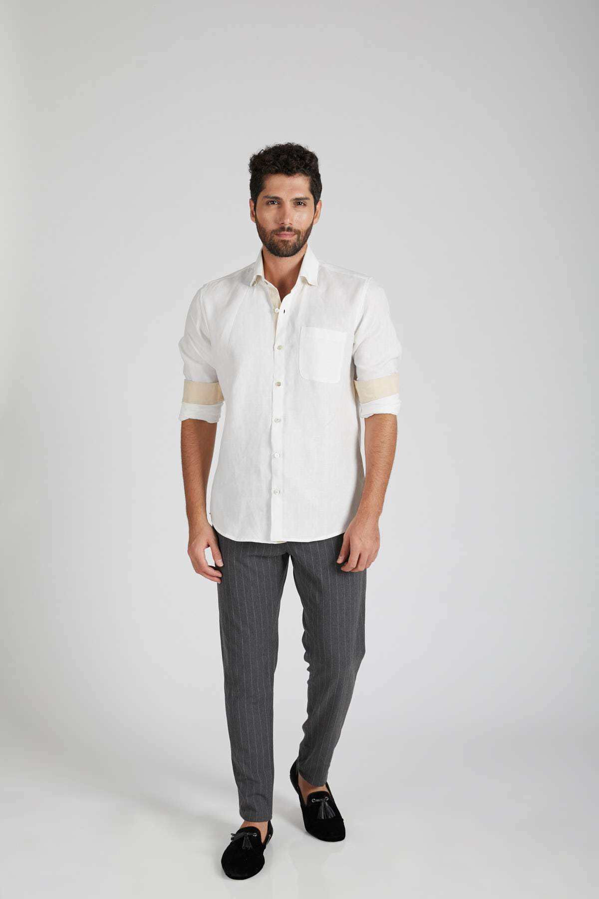 B. Label Breath Contrast Trim Shirt for Men