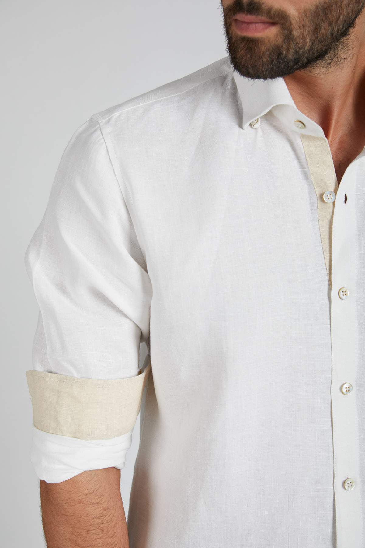 B. Label Breath Contrast Trim Shirt for Men