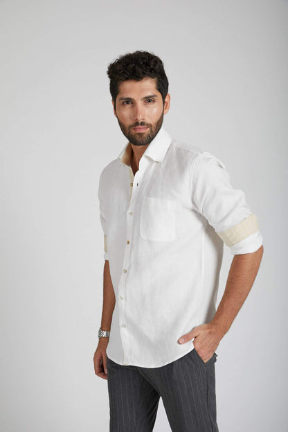 B. Label Breath Contrast Trim Shirt for Men