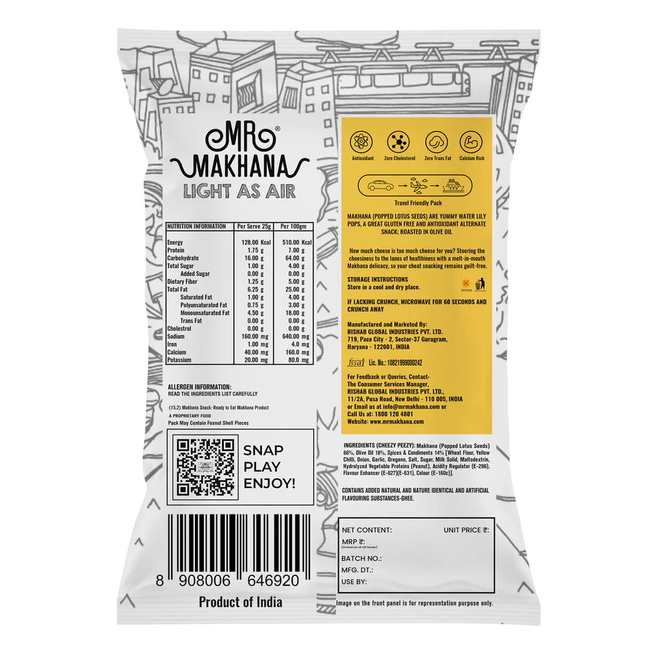 Mr Makhana(Popped Lotus Seed) Roasted in Olive Oil Super Snacks