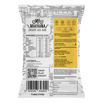 Mr Makhana(Popped Lotus Seed) Roasted in Olive Oil Super Snacks