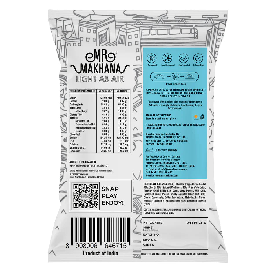 Mr Makhana(Popped Lotus Seed) Roasted in Olive Oil Super Snacks