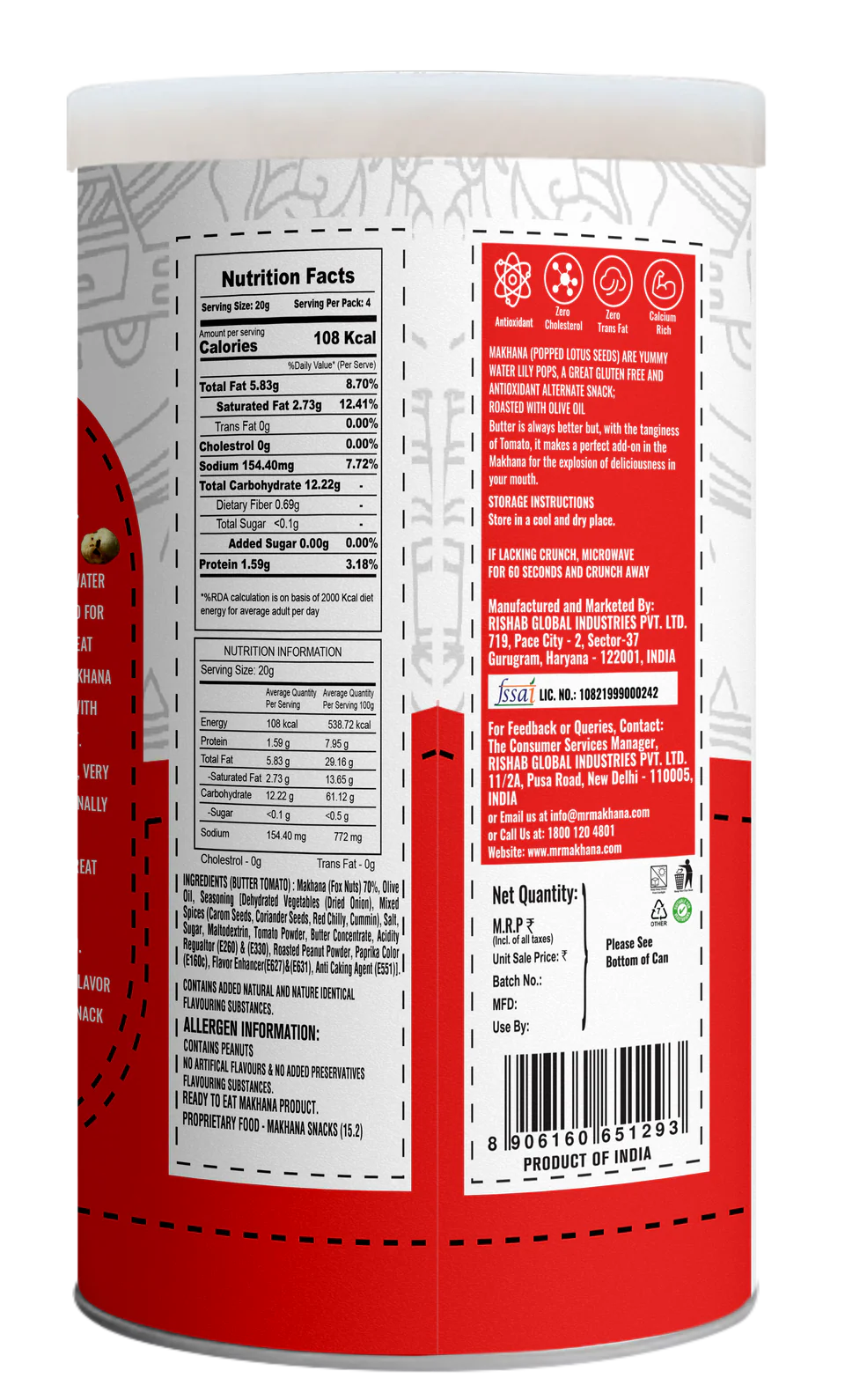 Mr Makhana(Popped Lotus Seed) Roasted in Olive Oil Super Snacks