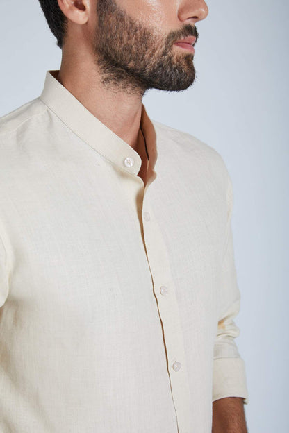 B. Label Origin Mandarin Collar Shirt for Men