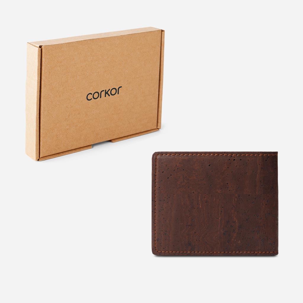 The Bifold Wallet for Men and its box.