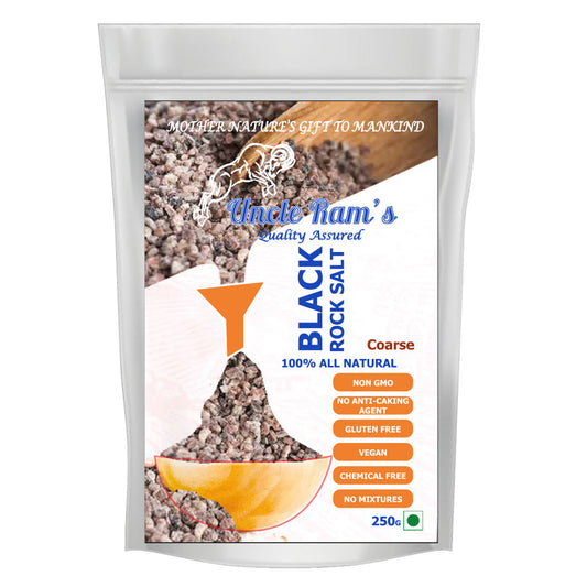 Uncle Ram's Black Rock Salt - (Coarse, Fine) 250g, 500g