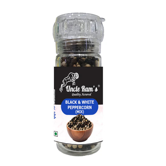 Uncle Ram's Peppercorn Grinder Bottle (Black, White, Black & White) 60g