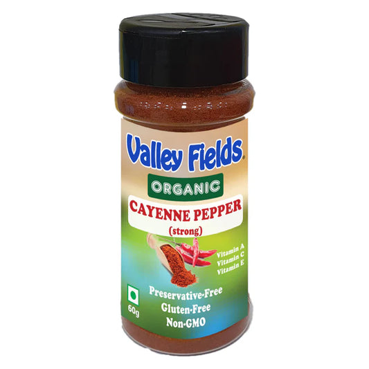 Valley Fields Organic Cayenne Pepper Shaker 60g