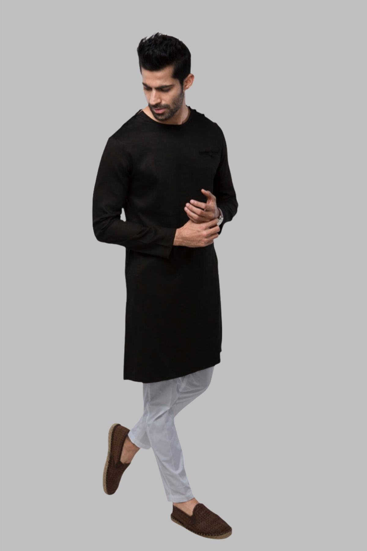 B. Label Crackle Kurta for Men