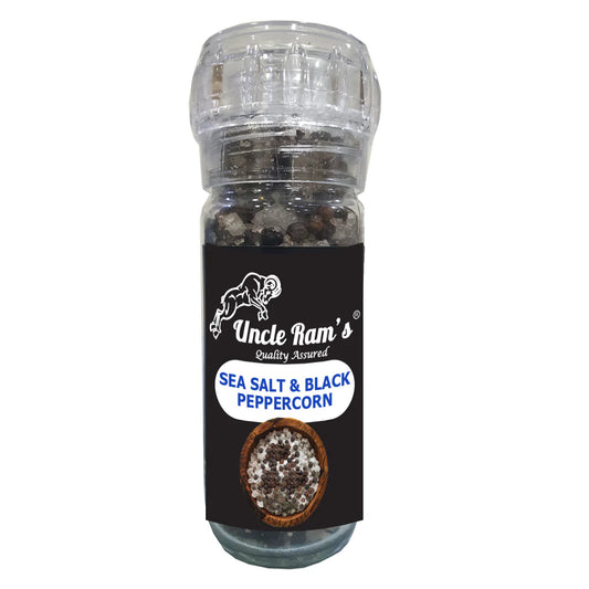Uncle Ram's Sea Salt & Black Peppercorn Grinder 80g