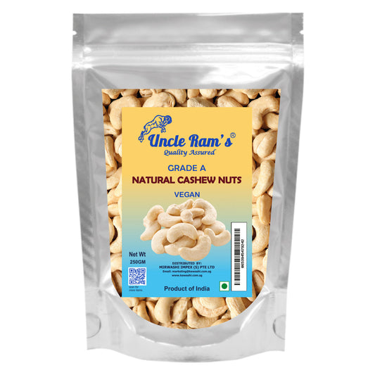 Uncle Ram's Nuts Natural Cashew 250g, 500g, 1kg