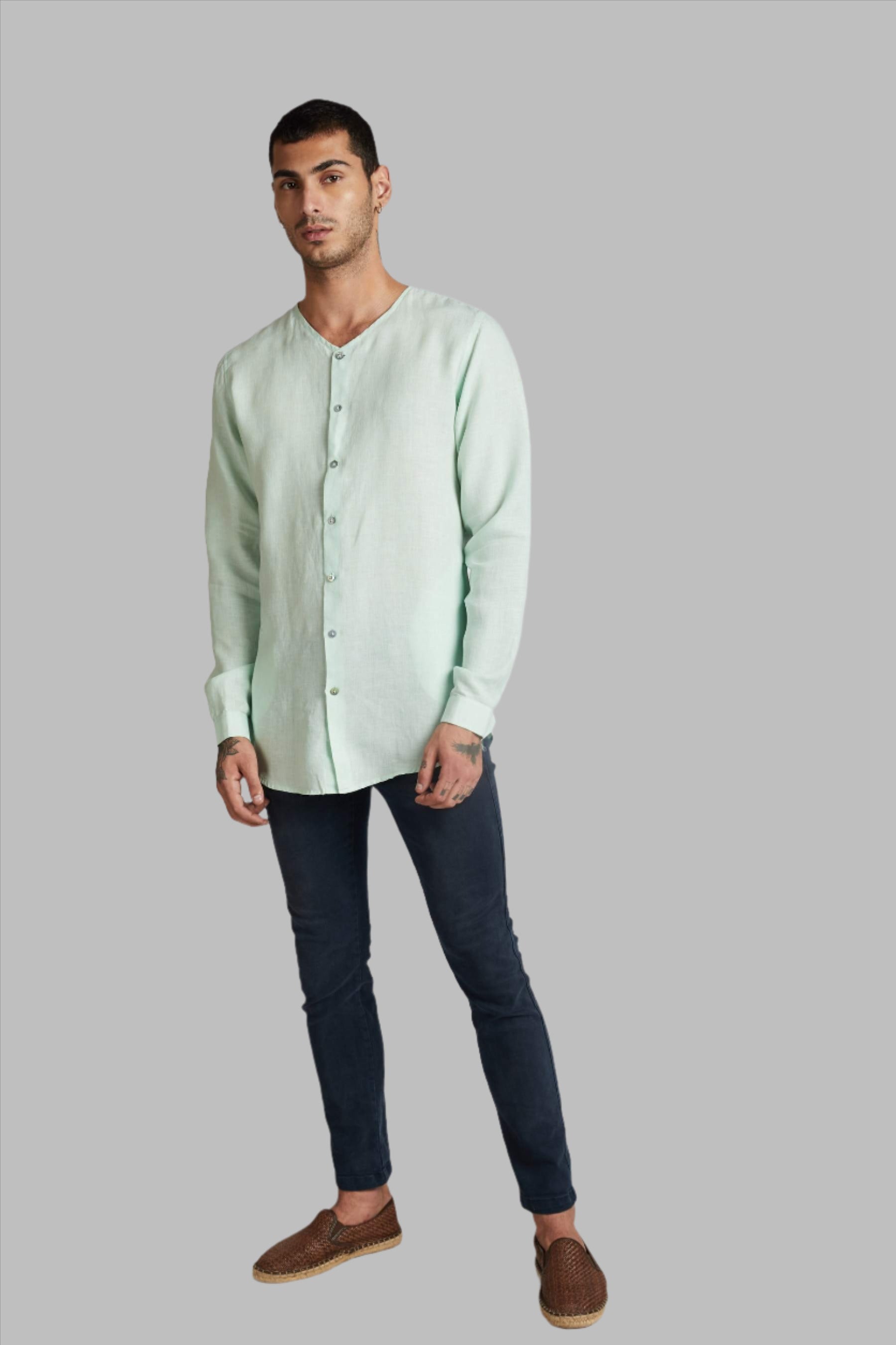 B Label's Crescent V Neck Kurta is the perfect blend of comfort and style. Made from 100% Hemp, this kurta features a unique neck line and natural wooden buttons. It is designed to be oversized for a breezy feel. Machine washable for easy care.