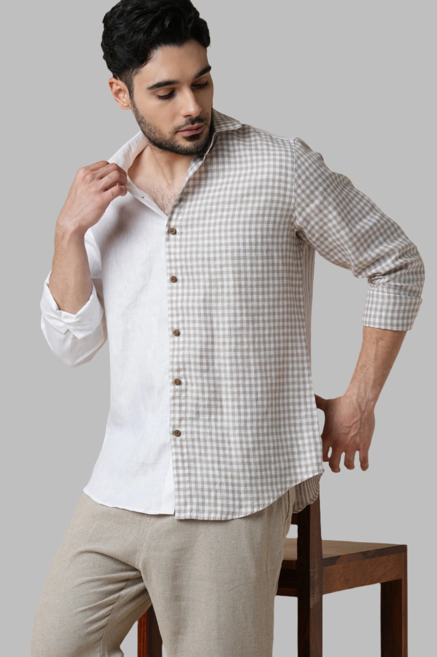 B. Label Gust Shirt - Checks & Stripes for Men